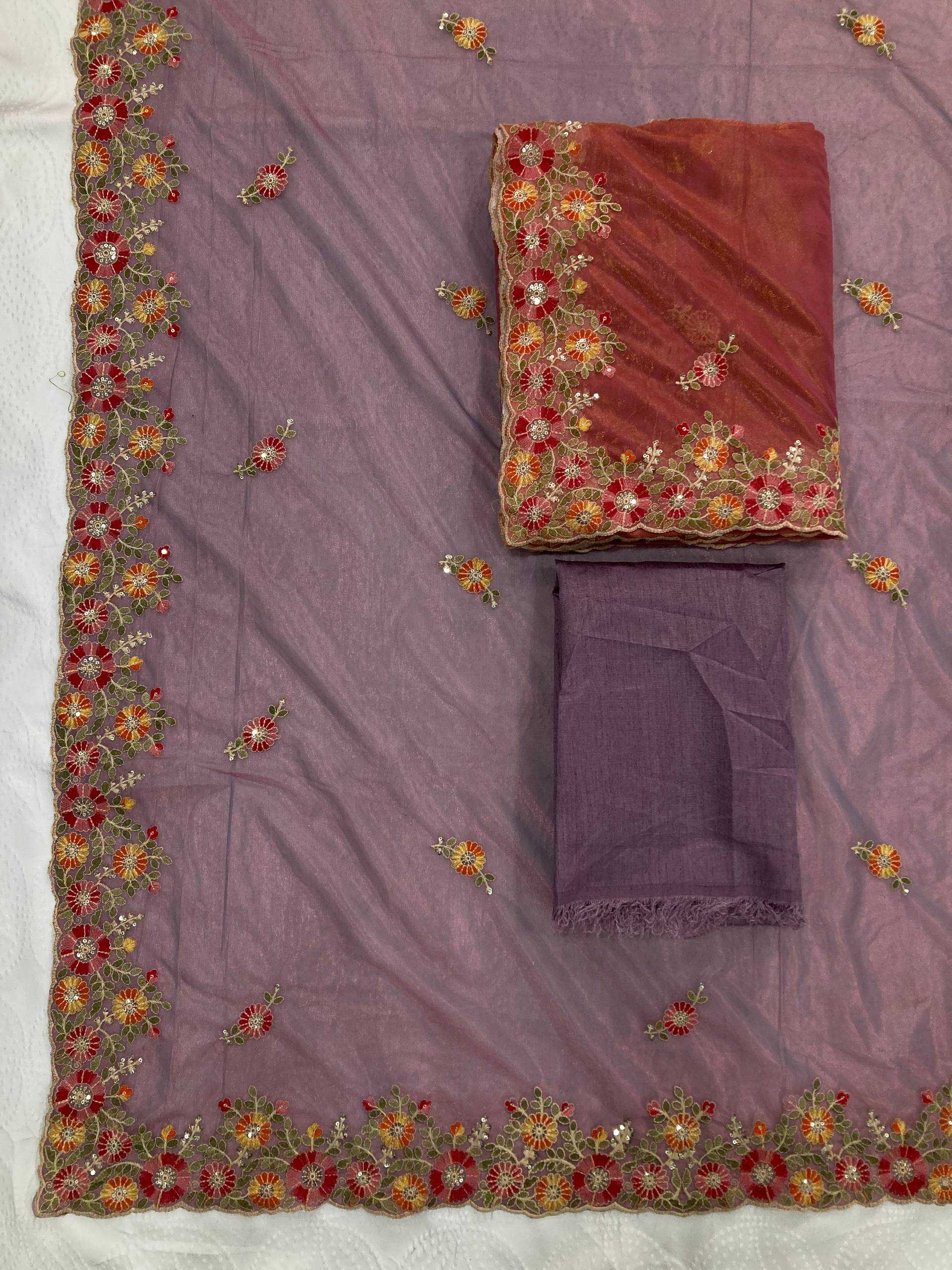 Soft Net  Embroidered Sarees Sarees